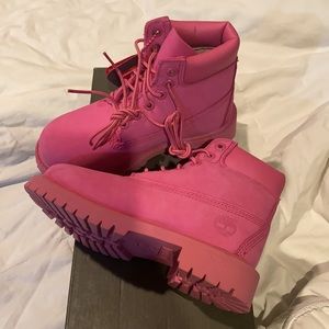 Timberland pink boots for toddler girls